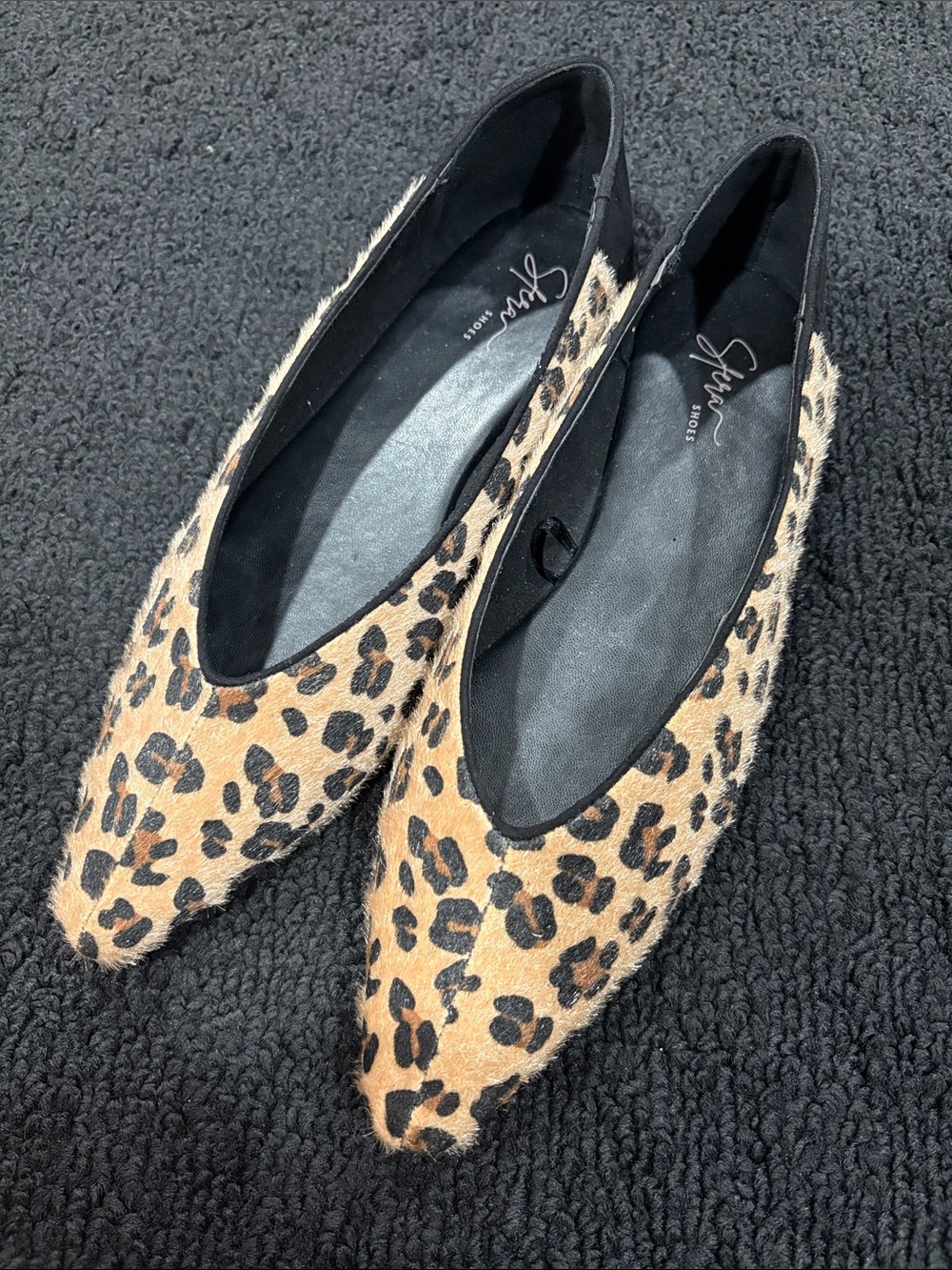 Sfera Leopard Print Pointed-Toe Ballet Flats